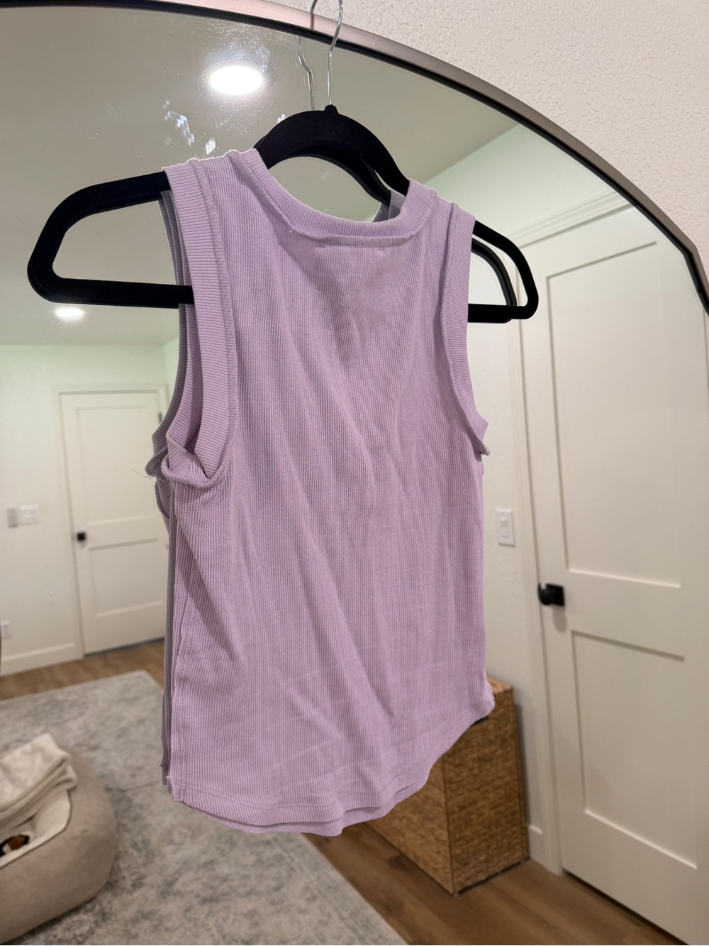 Double Zero Lilac Ribbed Tank Top - Picture 4 of 5